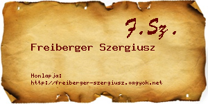 Freiberger Szergiusz névjegykártya